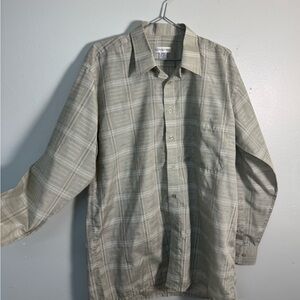 croft & barrow Beige and Light Gray Plaid Casual Shirt
